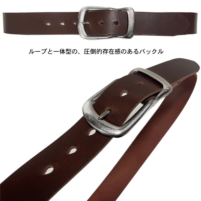 ■ 姫路レザー 1円 スタート 新品 日本製 40mm 最厚部 4.0mm 肉厚 牛革 ベルト ミリタリー ギャリソン DB ビンテージ 一体型 栃木レザー _画像5