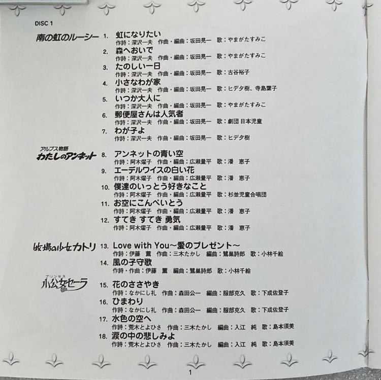 【レア/世界名作劇場】『主題歌・挿入歌大全集 Ⅱ』３枚組 CD セル版の画像6