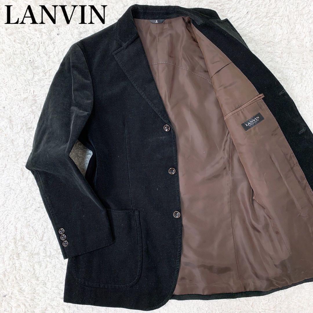 サイズL美品LANVIN collection　ランバン　コーデュロイ　テーラードジャケット　段返り　3B ブラック　黒_画像1