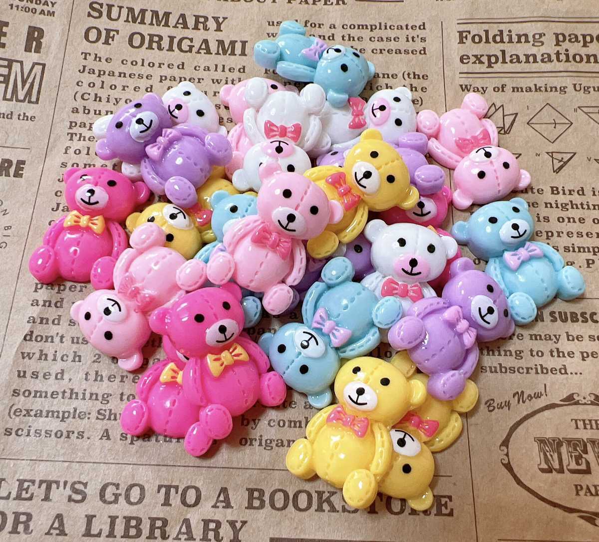  colorful ... soft toy 24 piece deco parts plastic parts deco material bear assortment hand made material 