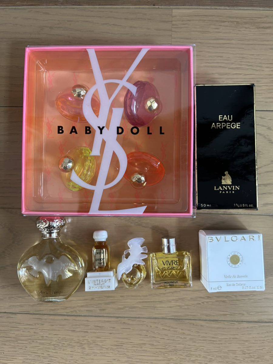 23011007 香水 まとめ売り BVLGARI BABYDOLL Nina Ricci LANVIN ブルガリ ニナリッチ ランバン ベビードール イブサンローランミニ香水_画像1