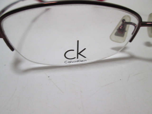 [jan1 BY6960] Calvin Klein カルバンクライン 眼鏡 メガネフレーム 50□17-140 / 5745T 赤 レッド 度無し_画像6