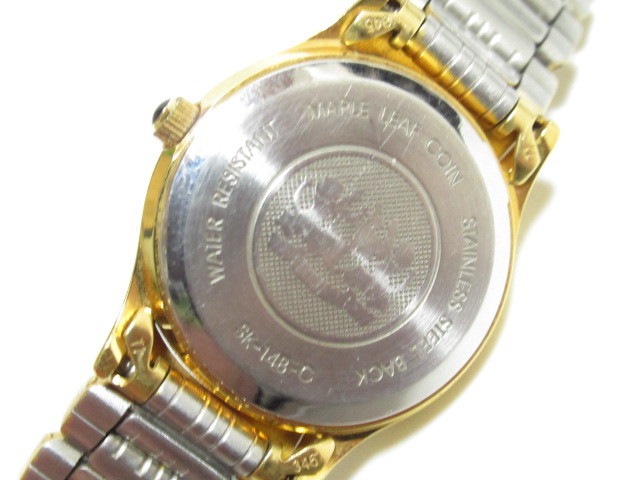 [ja3 BY7074] 動作未確認 カナダ メイプルリーフ金貨 コインウォッチ SK-148-C クォーツ 腕時計 _画像8