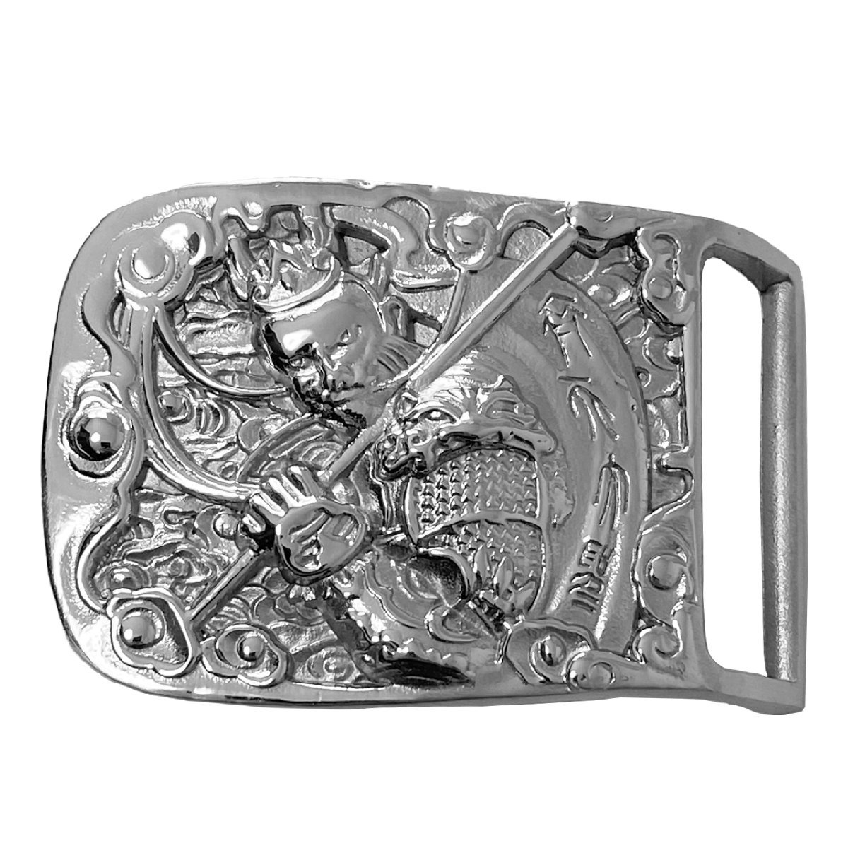  stainless steel samurai square belt buckle only men's lady's kau Boy business casual silver silver 