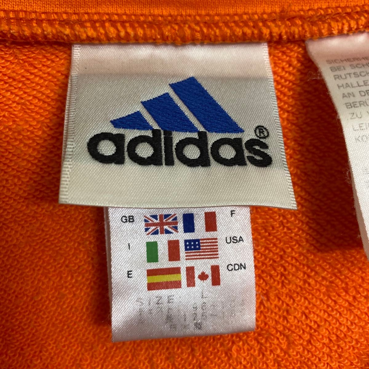 90s 万国旗タグ アディダス 日本製 刺繍ロゴ ハーフジップジャージ adidas