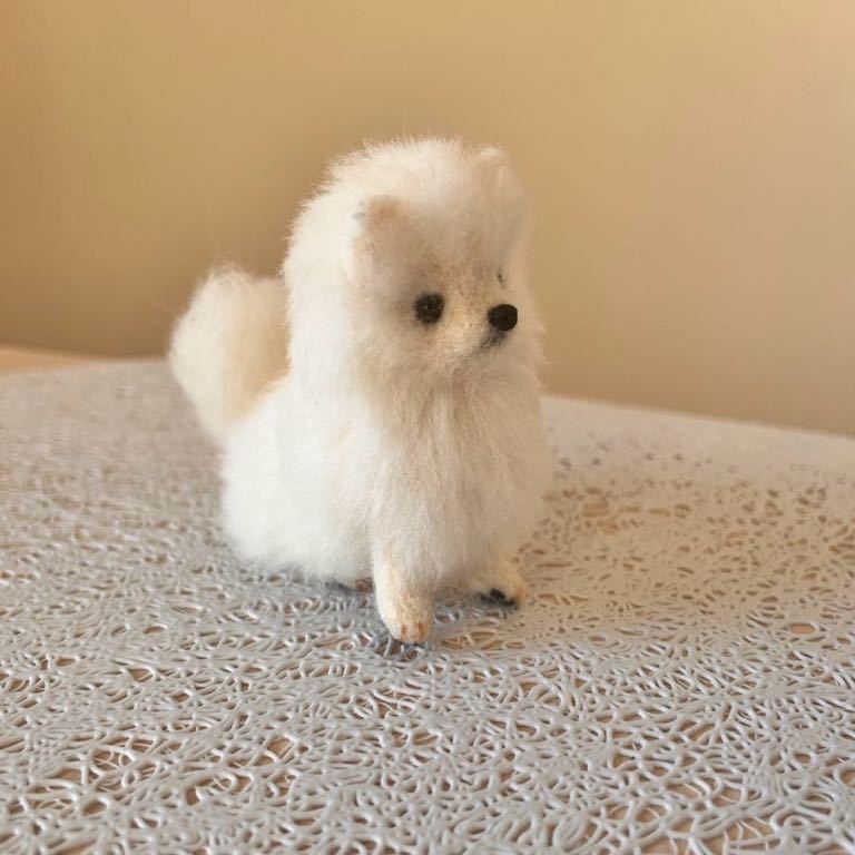羊毛フェルト ポメラニアン 犬 ハンドメイド 白ポメ_画像5