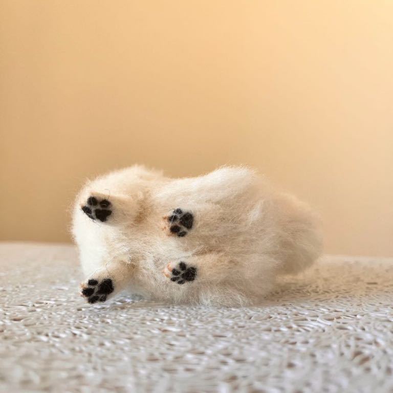 羊毛フェルト ポメラニアン 犬 ハンドメイド 白ポメ_画像9