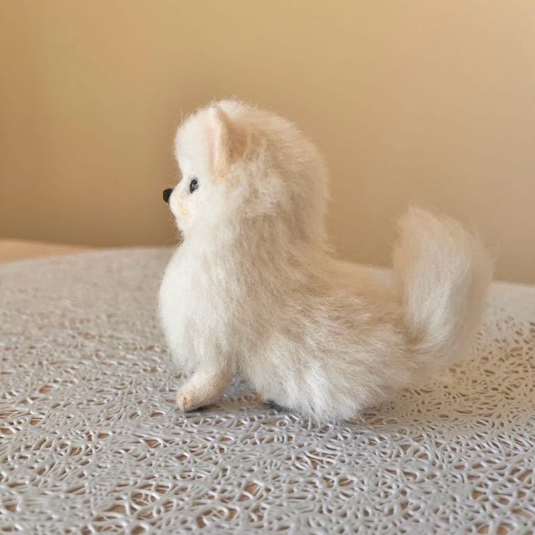 羊毛フェルト ポメラニアン 犬 ハンドメイド 白ポメ_画像6