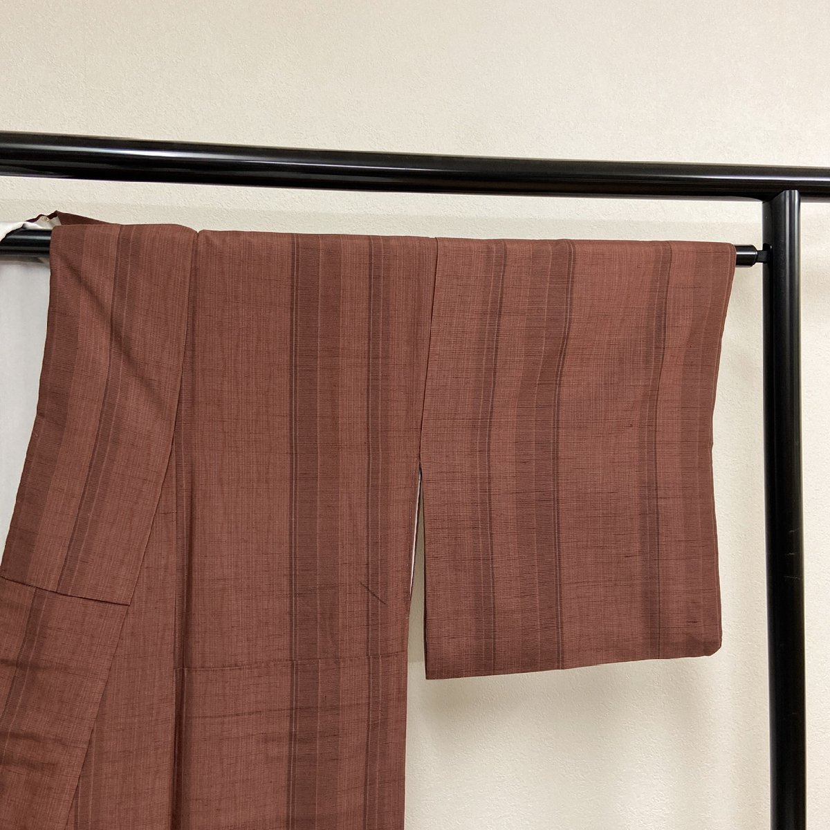 着物月花 品のある縦縞 紬 正絹 ki498の画像6