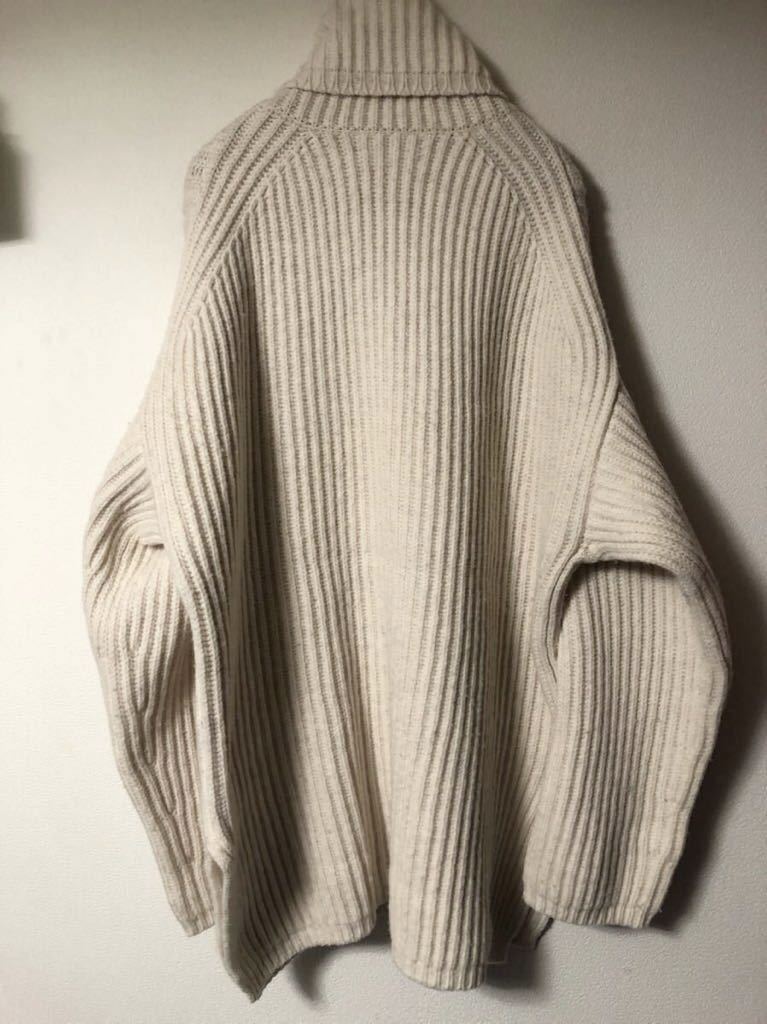 Acne Studios 18AW Turtleneck Sweater オーバーサイズ タートル オフホワイト ベージュ スリット ウール ローゲージ ロング_画像3