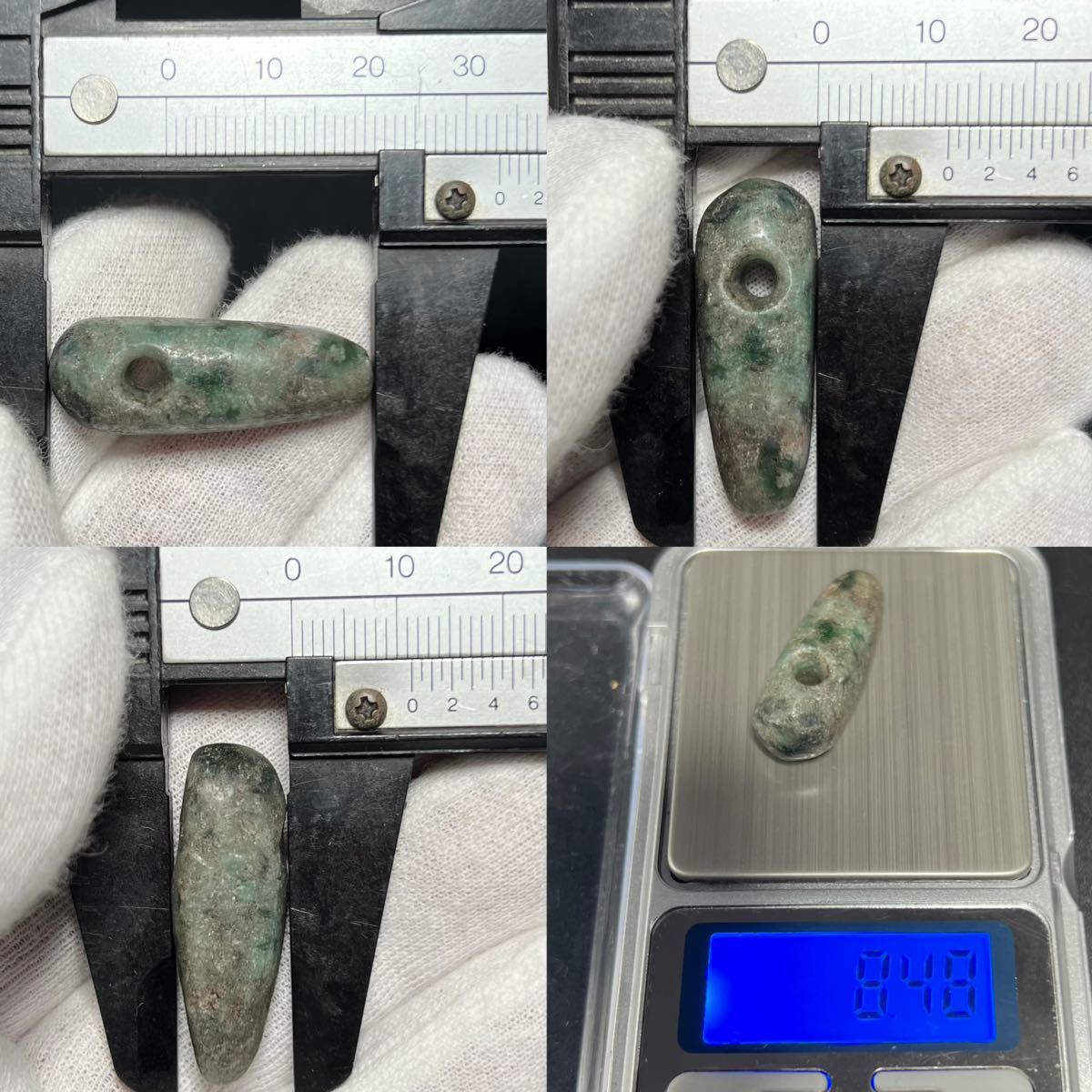 縄文期 極上 硬玉 翡翠製 美石目 琅かん質 垂飾玉3.3cm■弥生古墳勾玉大珠大和王権邪馬台国日本王国出雲国三種神器神像仏像祭祀具神社仏閣_画像6