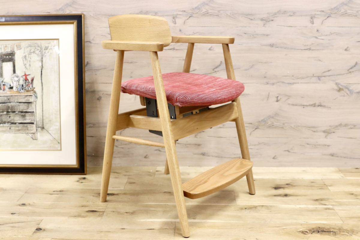 GMGT208○ACTUS / アクタス LIFE キッズチェア 子供椅子 勉強椅子 オーク無垢材 北欧スタイル 定価約6万_画像5