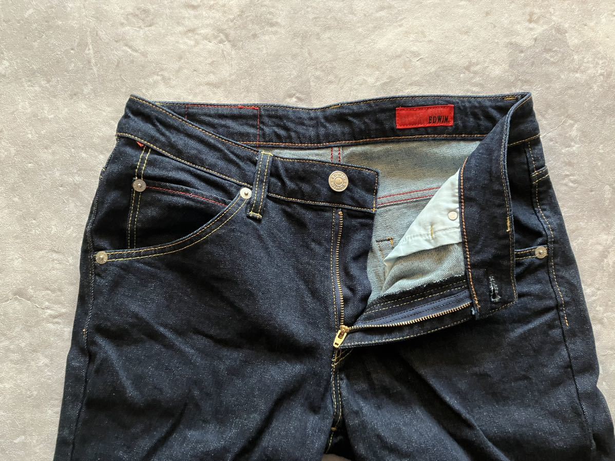 即決 W31 エドウィン EDWIN 濃紺 スキニー SKINNY No.EG5036 弱ストレッチ ブルートリップ BLUETRIP エッジライン 裾チェーンステッチ仕様_画像5