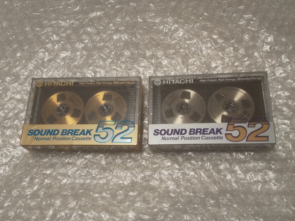 (激レア)(新品未開封)(日本製)(2個)HITACHI 日立 SOUND BREAK 52 RC52SI RC52GO カセットテープ オープンリール シルバー ゴールド ★Japan_画像1