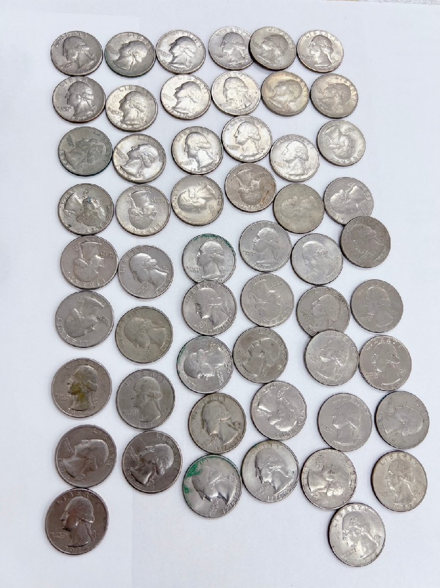 【1964年有】外国古銭 ワシントン 25セント銀貨 クォーターダラー 1946年～1996年 計188枚 1058ｇ LIBERTY QUARTER DOLLAAR 【AJ082】_画像6