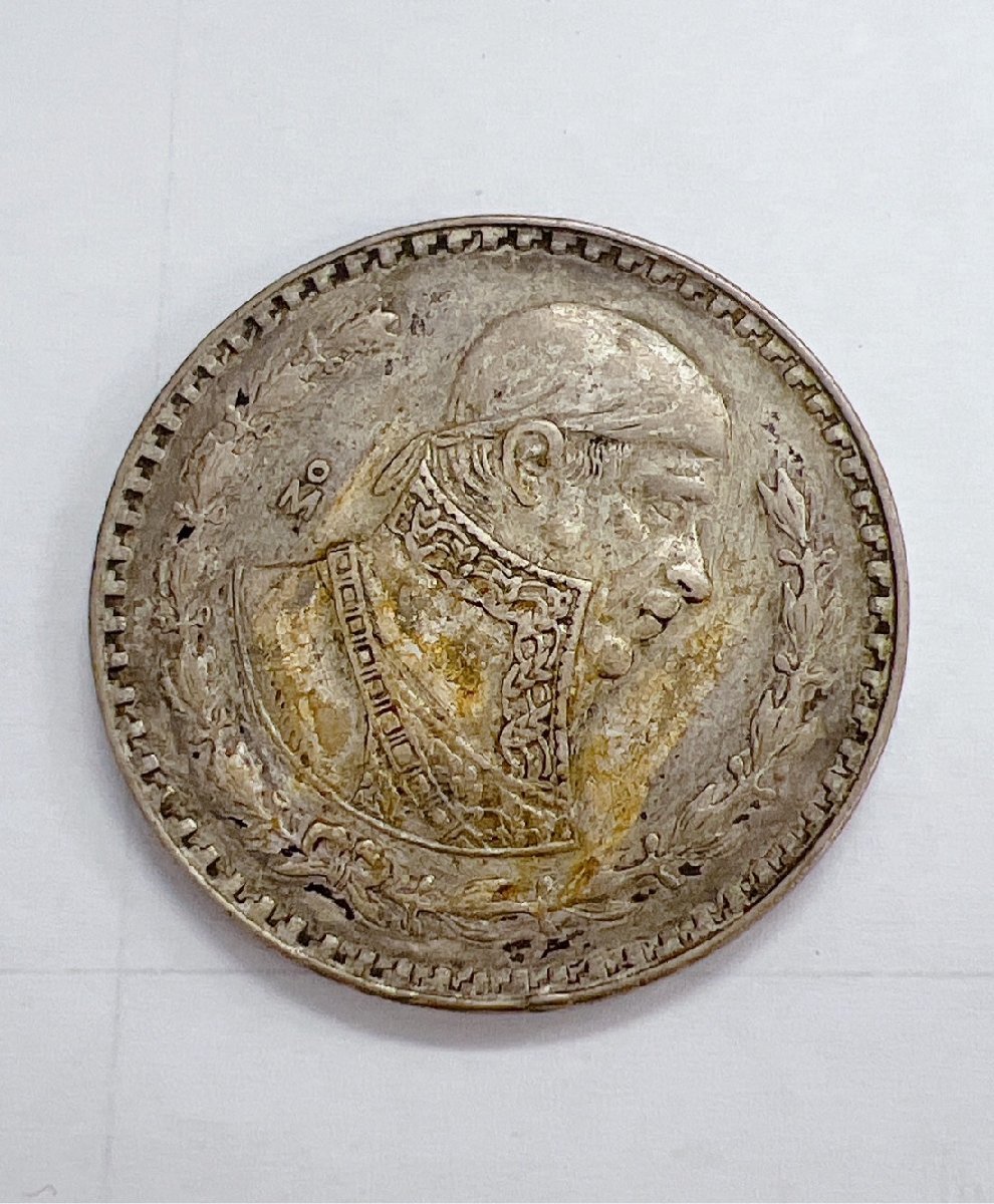 【銀貨】MEXICO メキシコ 1ペソ 16.06ｇ 比重8.87 保証 1966年 貨幣 硬貨 外国銭 現状品【AJ074】_画像1
