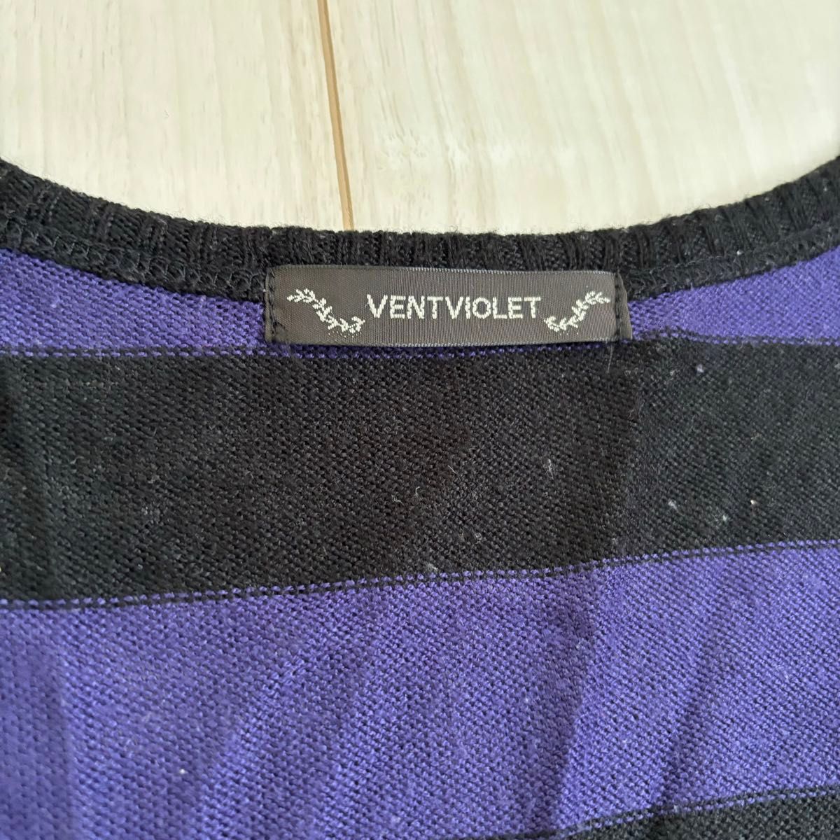 美品　レディース　セーター　ウィメンズ　薄め　七分袖　トップス　紫　黒　L