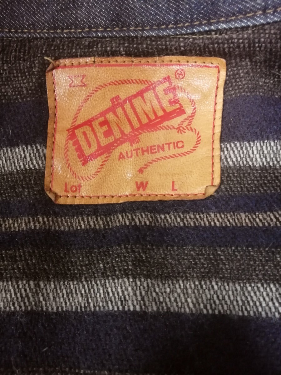 【送料込 極美品】 旧 DENIME 2nd ブランケット付 デニムジャケット 42サイズ ハギ付 Gジャン セカンド 507 革パッチ  ORIZZONTI ドゥニーム