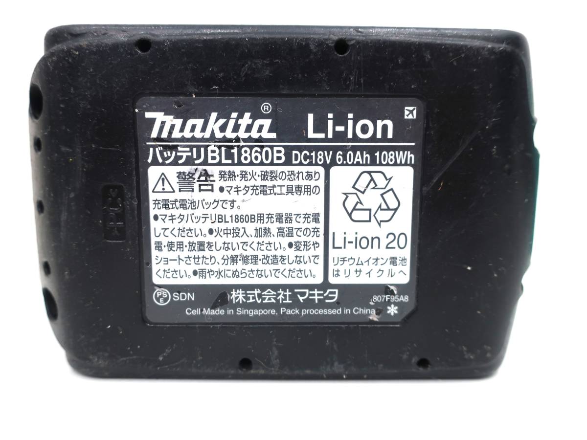 1円～◆makita マキタ【BL1860B 雪マーク】18V 6.0Ah バッテリー 残量表示 自己診断機能_画像6