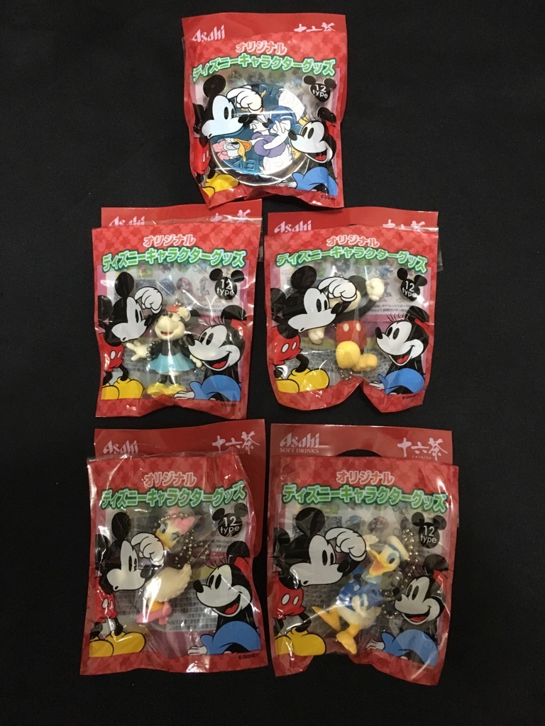 Asahi 十六茶 オリジナルディズニーキャラクターグッズ 5個セット ミッキーマウス_画像1