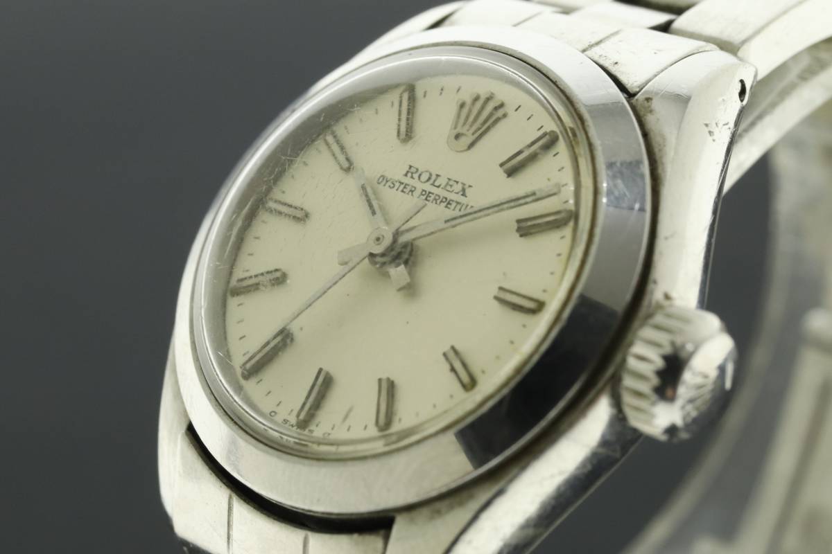 VMPD5-1214-9 ROLEX ロレックス 腕時計 6718 オイスターパーペチュアル 50番台 7桁 自動巻き 約44g レディース シルバー ジャンク_画像1