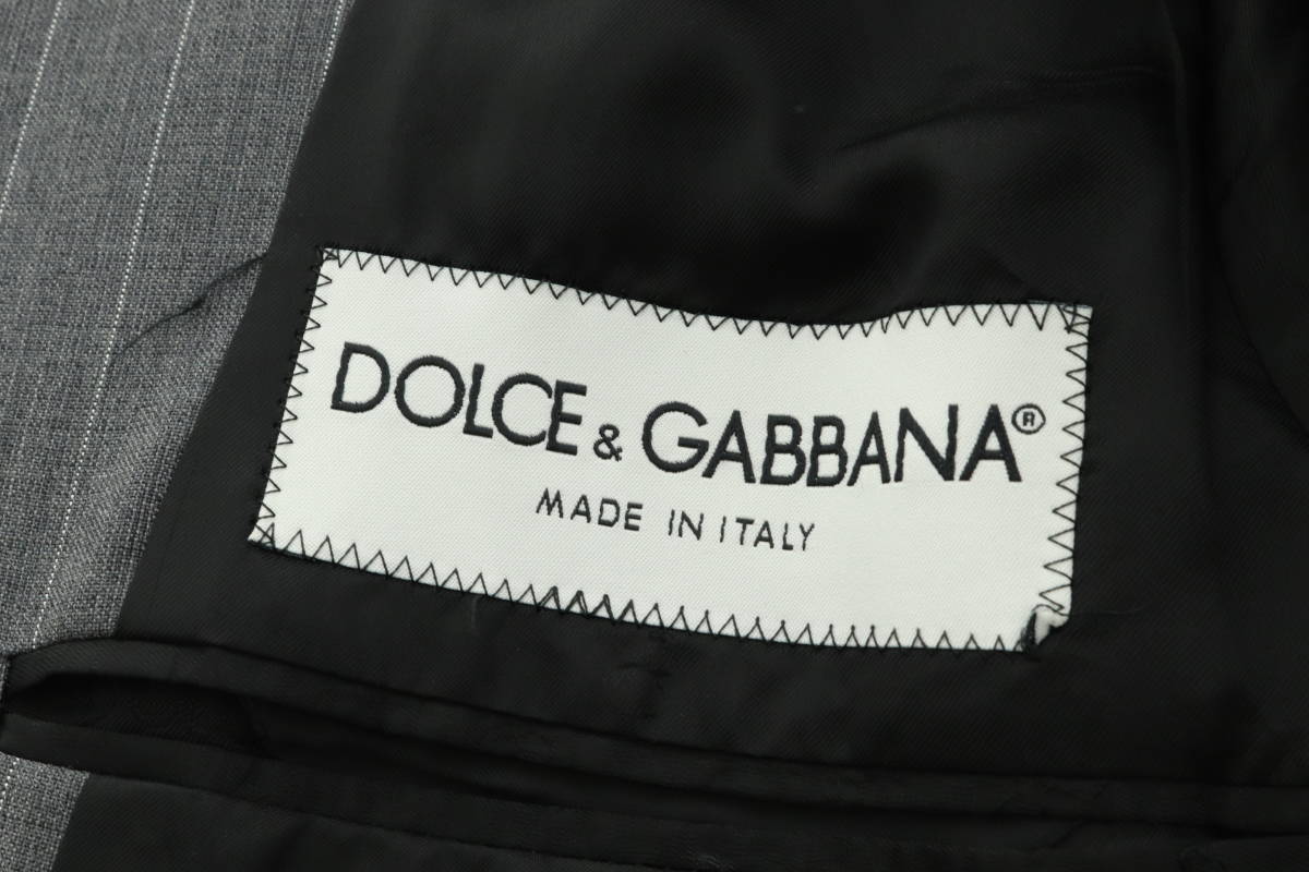 LCIQ6-1-6 DOLCE&GABBANA ドルチェ&ガッバーナ セットアップ スーツ ストライプ ジャケット パンツ 上下 メンズ 46 グレー 中古_画像4
