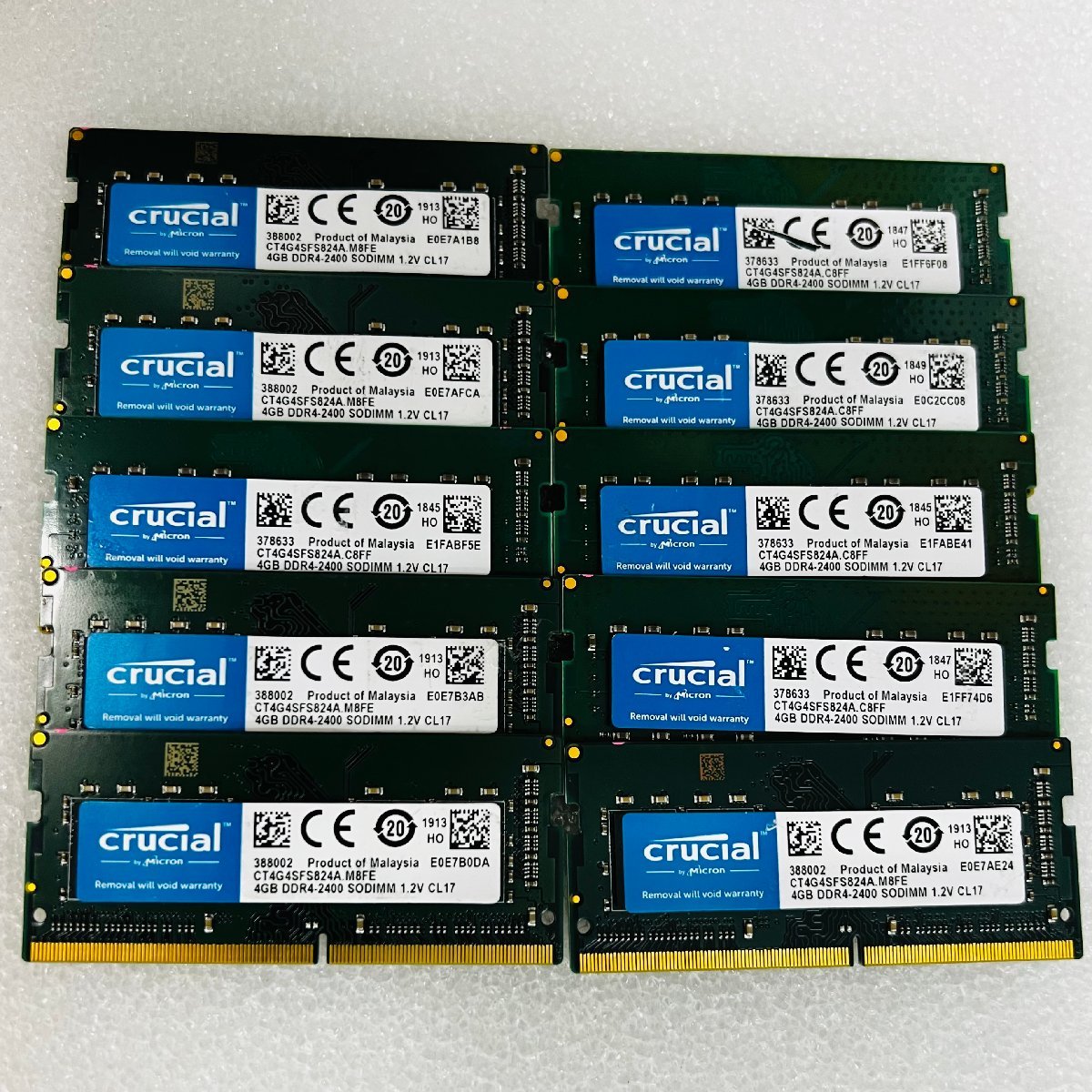 【中古】 260pin / DDR4 / PC4-19200 / 4GB / ノート用メモリ 10枚セット_画像1