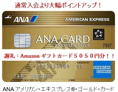 【正規ご紹介】ANAアメックス ゴールド カード AMEX アメリカン エキスプレス 公式よりポイント増量！＋発行の謝礼5,050円分！_画像1