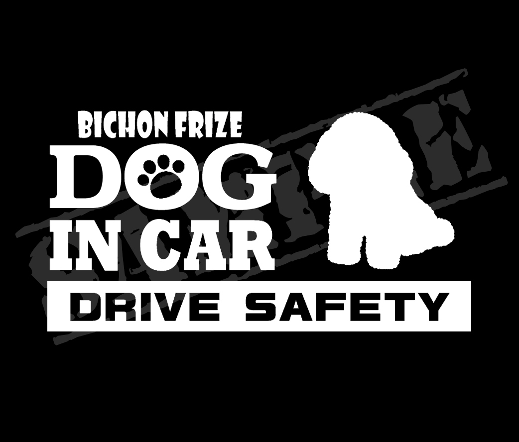 ★☆DOG IN CAR・DRIVE SAFETY　ビションフリーゼ　ワンちゃんステッカー☆★_画像1