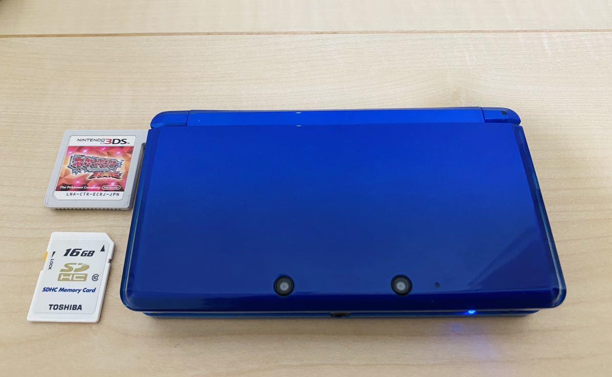 【美品】Nintendo 3DS 任天堂 ニンテンドー ゲーム機 CTR-S-JPN-C0 ブルー 本体 ACアダプター ポケットモンスターオメガルビー 16GB_画像4