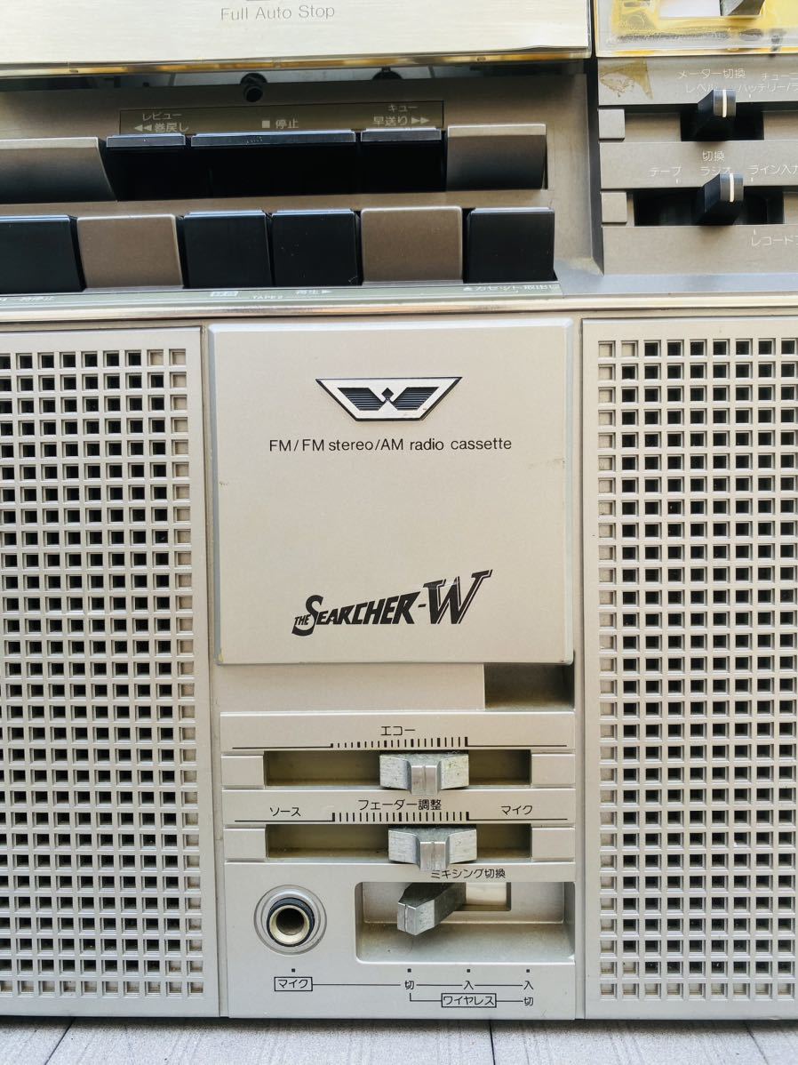 【昭和レトロ】【希少】SHARP GF-808J THE SEARCHER-W FM/AM Wカセット ラジカセ 動作未確認 ジャンク_画像2