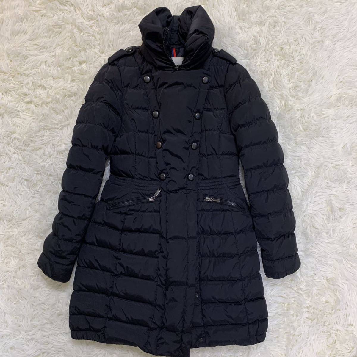 816【入手困難 人気色】MONCLER モンクレール ダウンコート ダブル ブラック 黒色 ジャケット アウター ププリエ PEUPLIER ダブルブレスト_画像1