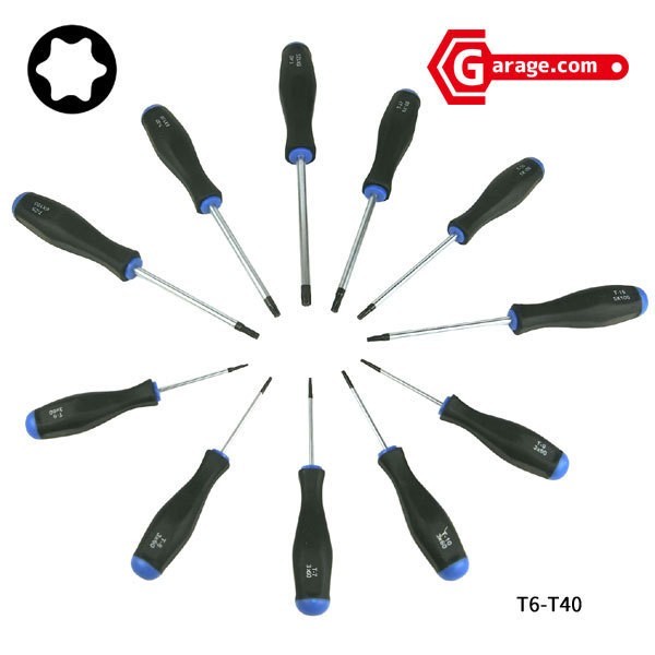 11pc ドライバー仕様トルクスビットセット T6-T40 B137の画像1