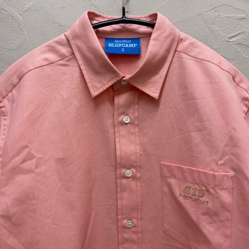 BLUFCAMP ブルーフキャンプ 22SS Dyed Oxford Shirt ワンポイント 刺繍ロゴ シャツ ピンク【代官山01】_画像3