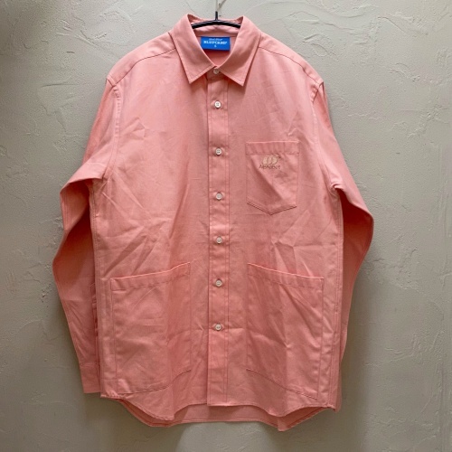 BLUFCAMP ブルーフキャンプ 22SS Dyed Oxford Shirt ワンポイント 刺繍ロゴ シャツ ピンク【代官山01】_画像1