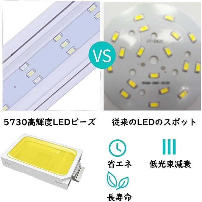 LEDGLE 水槽ライト ledアクアリウムライト 10W 39個LED 50～60cm対応 熱帯魚/観賞魚飼育・水草育成・水槽照明用 (39LED灯＆長さ：50cm)_画像4