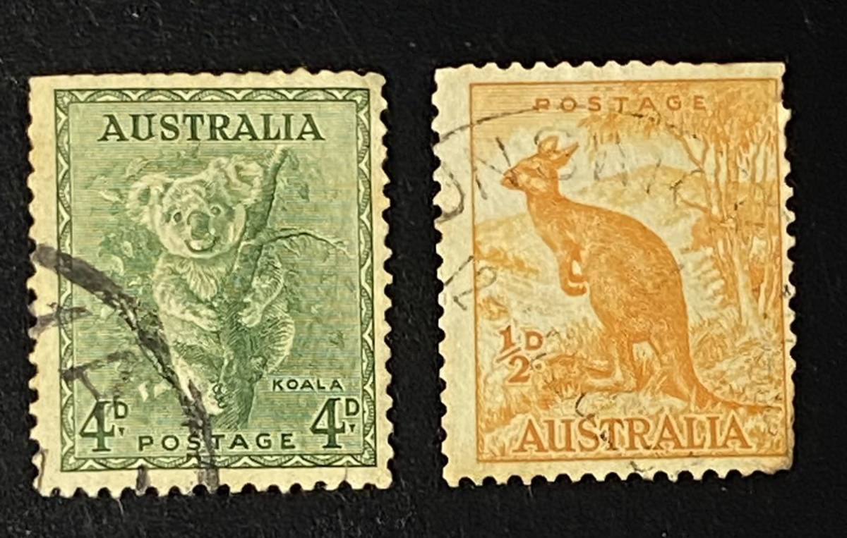 オーストラリア切手★野生動物 コアラ カンガルー 1942年の画像1