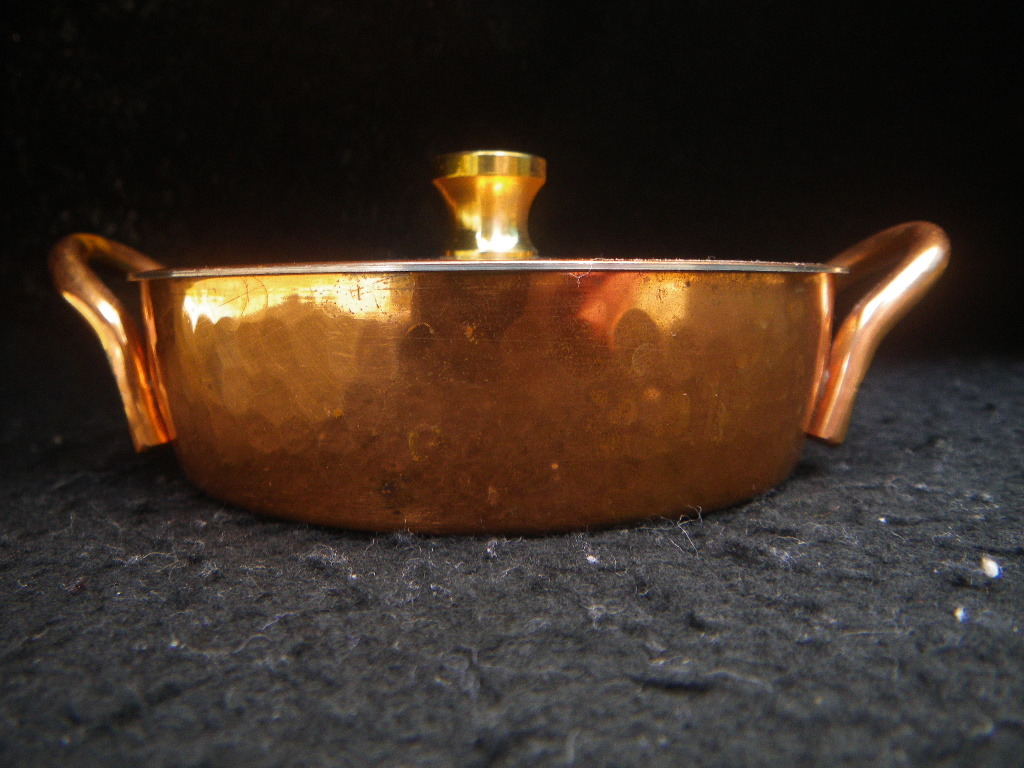 315g　直径108㎜　蓋を含まない高さ30㎜　両手鍋　Copper　（〈H〉）　コッパー　検：調理器具　料理　ソロキャンプ　ミニ　銅鍋_画像3