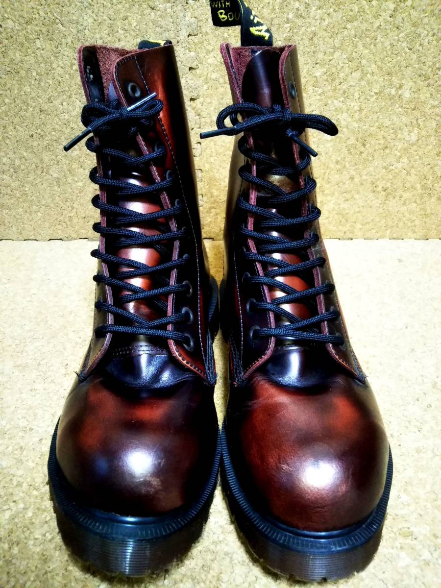 【Dr.MARTENS】ドクターマーチン 英国製 スチールトゥ 10ホールブーツ UK6(25cm ) イングランド製 チェリーレッド メタリック 貴重【美品】_画像10