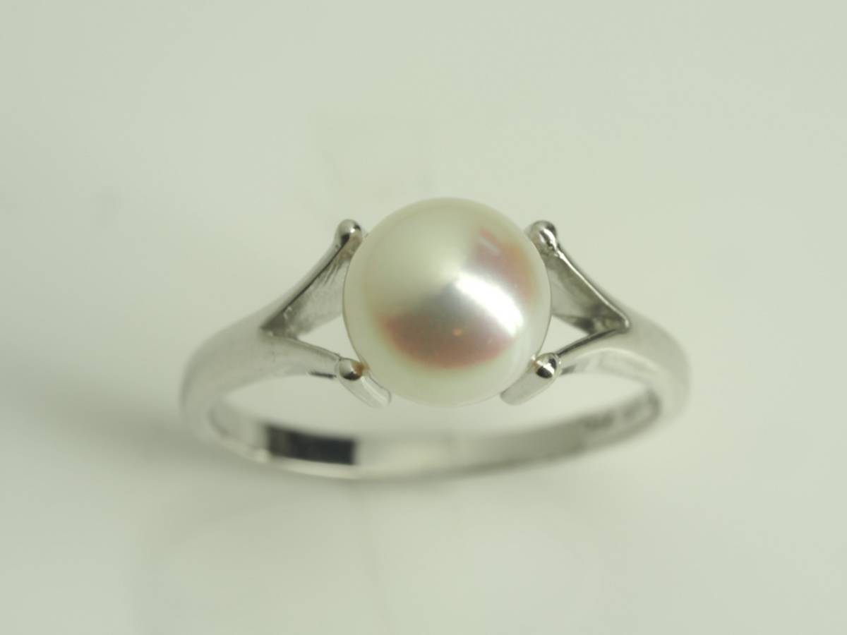 ◆MIKIMOTO　ミキモト　極上良質天然アコヤ本真珠リング　K14WG 指輪