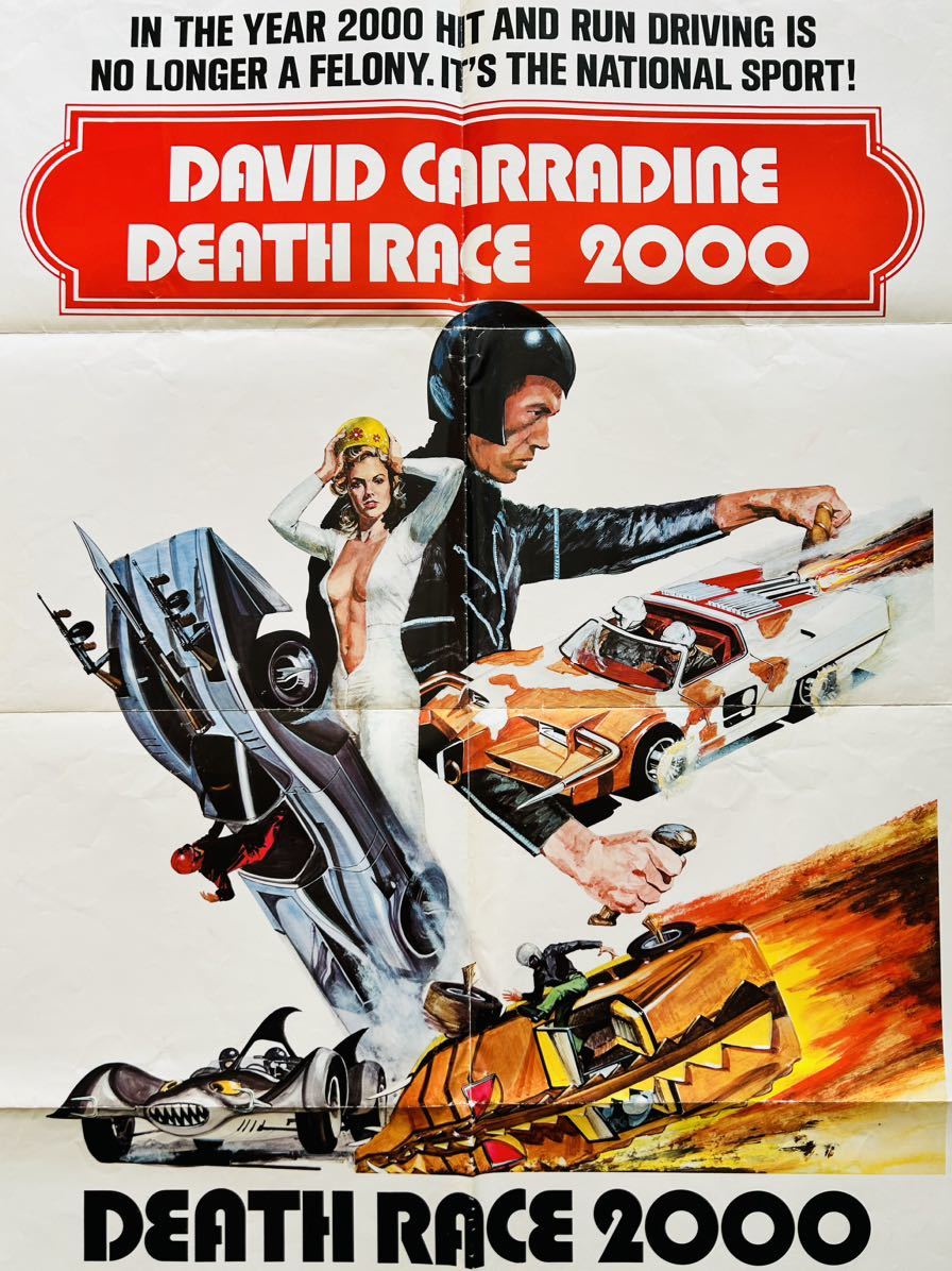 「デス・レース2000年」(1975) 映画ポスター USA版 ワンシート　オリジナルポスター　アメリカ版ポスター　デヴィッド・キャラダイン_画像4