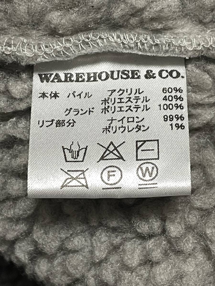 XL WAREHOUSE ウエアハウス 2136 クラシックパイルベスト グレー フリース_画像6