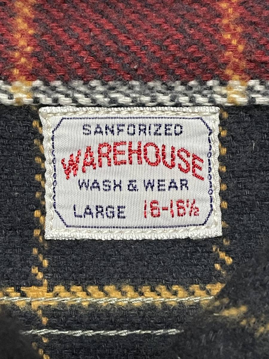 極美品 Lサイズ WAREHOUSE ウェアハウス Lot 3095 FLANNEL SHIRTS ネルシャツ チェック_画像3