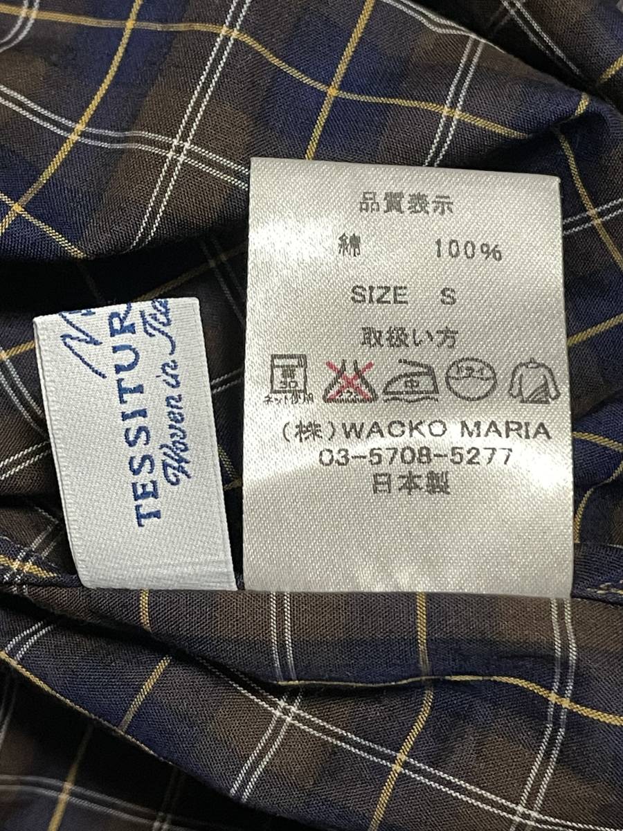 極美品 Sサイズ WACKOMARIA WACKO MARIA × TESSITURA MONTI テッシトゥーラ モンティワコマリア チェック シャツ ボタンダウン 半袖_画像6