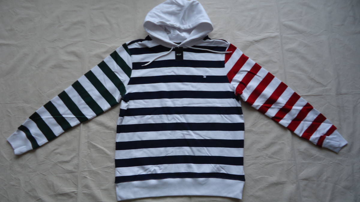 Huf Kennedy Pullover Hoodie 白/ストライプ XL 50%off 半額 ハフ スケートボード SB プルオーバー パーカー キース・ハフナゲル SF LA