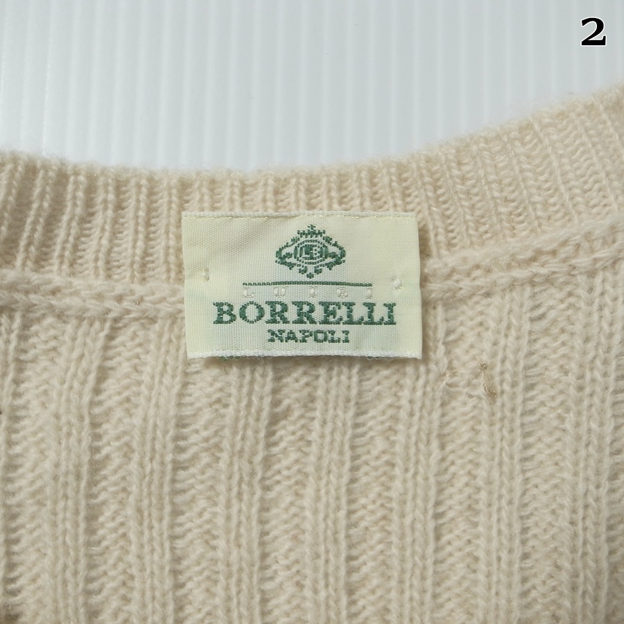 イタリア製 LUIGI BORRELLI ルジボレッリ ケーブル編み ニット セーター 50 / ナポリ_画像8