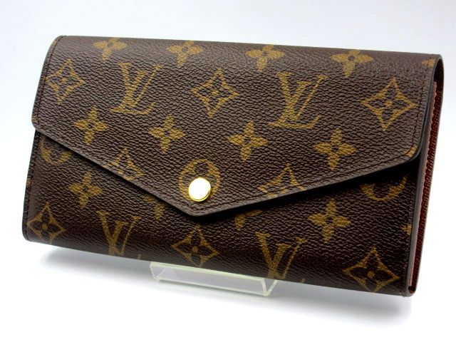 ■極美品 Louis Vuitton ルイヴィトン モノグラム ポルトフォイユ・サラ ブラウン M60531 長財布 二つ折り レディース MI2155 ブランド品