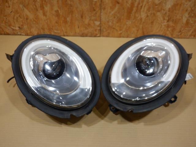 【山形 酒田発】中古 BMW ミニ LDA-XN15 ヘッドライト左右セット 純正 valeo 7448377-01/7416980-03 テスト済 ◆説明欄要確認◆_画像1