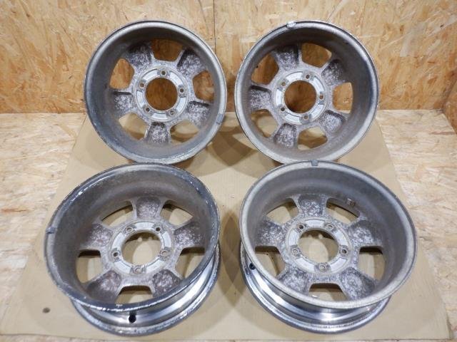 【山形 酒田発】中古 アルミホイール4本 スズキ純正 シルバー 16×5.5J+22 PCD139.7/5H ハブ径約108mm ジムニーから取り外し_画像2