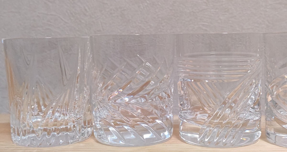 HOYA CRYSTAL ショットグラス ホヤ クリスタル カットガラス 5個セット 酒器 中古 送料無料 即決_画像4